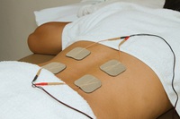 TENs Electrodes Placed to Treat Back Pain